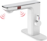 RUVIDA Bathroom Faucets,Bathroom Sink Faucets with Temperature Digital Display FE121004WH-R