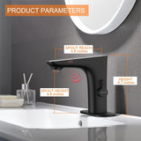 RUVIDA Touchless Bathroom Faucet,Matte Black Bathroom Faucet, Digital Display FE121011BK-R
