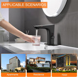 RUVIDA Touchless Bathroom Faucet,Matte Black Bathroom Faucet, Digital Display FE121011BK-R