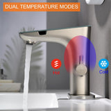 RUVIDA Touchless Bathroom Faucet,Brushed Nickel Bathroom Faucet FE121011NP-R