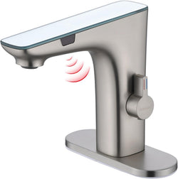 RUVIDA Touchless Bathroom Faucet,Brushed Nickel Bathroom Faucet FE121011NP-R