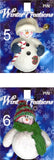 FINEST£­32242 White Scarf W/g&w Striped Hat
