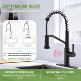 Ruvida Matte Black Kitchen High Arc Kitchen Faucets,Spring Pull Out Sprayer FK121054BK-I