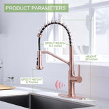 RUVIDA Kitchen Sink Faucets Pull Down Sprayer,Stainless Steel Spring Sink Faucet FK121054SNCG-I