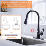 RUVIDA Matte Black Kitchen Faucets,Pull Down Sprayer,Single Handle Motion Sensor FK121064BK-I-F