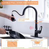 RUVIDA Matte Black Kitchen Faucets,Pull Down Sprayer,Single Handle Motion Sensor FK121064BK-I-F