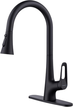 Ruvida Kitchen Faucets,Matte Black Kitchen Faucet, with Pull Down Sprayer FK121064BK
