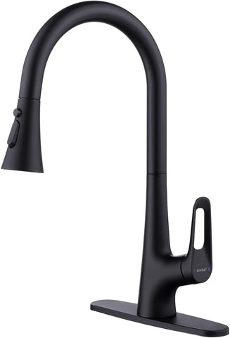 Ruvida Kitchen Faucets,Matte Black Kitchen Faucet, with Pull Down Sprayer FK121064BK