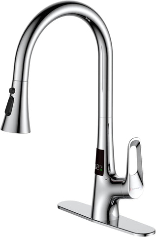 RUVIDA Chrome Kitchen Faucets, Pull Down Sprayer,Single Handle Motion Sensor FK121064CP-I-F