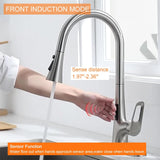 RUVIDA Brushed Nickel Kitchen Faucets, Pull Down Sprayer,Single Handle Sensor FK121064NP-I-F