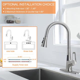 RUVIDA Brushed Nickel Kitchen Faucets, Pull Down Sprayer,Single Handle Sensor FK121064NP-I-F