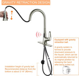 RUVIDA Brushed Nickel Kitchen Faucets, Pull Down Sprayer,Single Handle Sensor FK121064NP-I-F