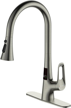 RUVIDA Brushed Nickel Kitchen Faucets, Pull Down Sprayer,Single Handle Sensor FK121064NP-I-F
