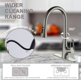 Ruvida Kitchen Faucets,Brushed Nickel Kitchen Faucet with Pull Down Sprayer FK121064NP