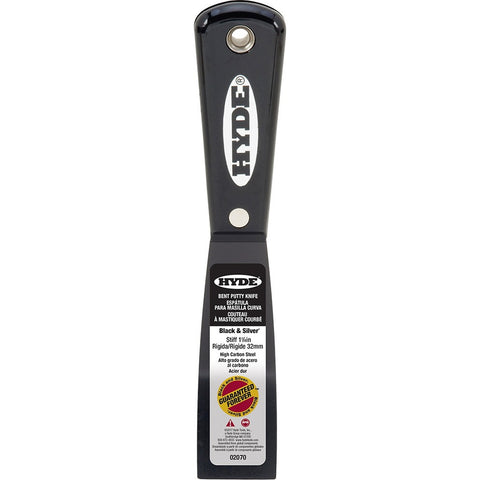 Hyde 02070 1-1/4 Black & Silver Bent Stiff Putty Knife-1PK