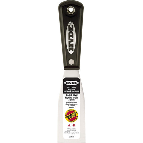 Hyde 02100 1-1/2 Black & Silver Flex Putty Knife-1PK