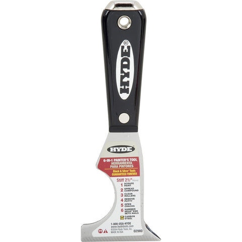 Hyde 02980 2-1/2 Black & Silver 6-In-1 Painters Tool-1PK LANC-1053