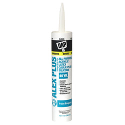 DAP Alex Plus 10.1 oz. Clear All Purpose Acrylic Latex Caulk Plus Silicone 12/pk LANC-1099
