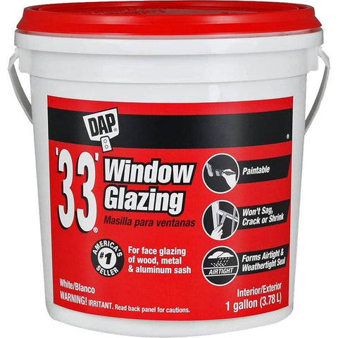 DAP 12019 1gal White '33' Window Glazing Compound-1PK LANC-1124