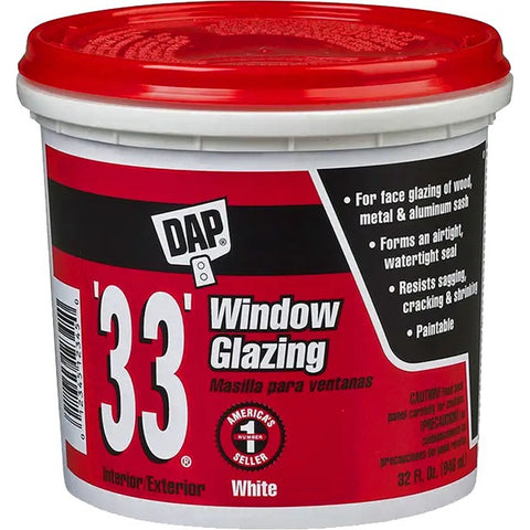 DAP 12122 qt White '33' Window Glazing Compound-1PK LANC-1129