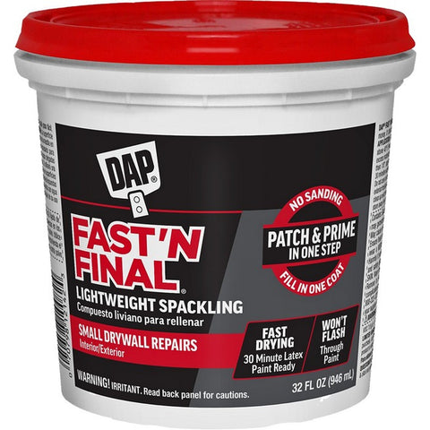 DAP 12142 qt Fast N Final Lightweight Spackling (Int/Ext)-1PK LANC-1205