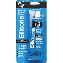 DAP 00753 2.8oz Clear 100% Silicone Window Door & Siding Sealant-1PK LANC-1208