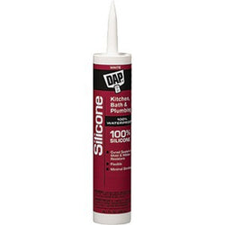 DAP 08640 9.8oz White 100% Silicone Kitchen & Bath Sealant-12PK LANC-1221