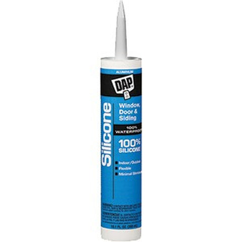 DAP 08643 9.8oz Aluminum 100% Silicone Window & Door Sealant-12PK LANC-1233