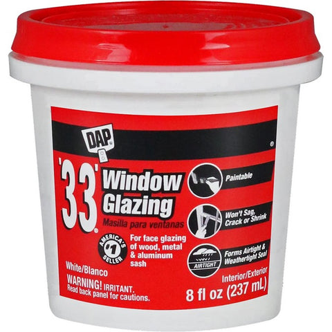 DAP 12120 .5pt White '33' Window Glazing Compound-1PK LANC-1276