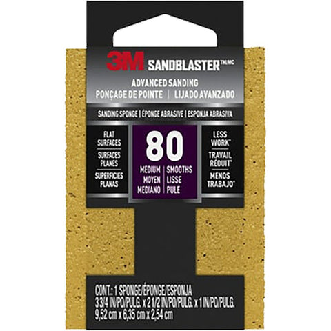 3M 20908-80 3-3/4 x 2-1/2 80 Grit SandBlaster Advanced Sanding Sponge-1PK LANC-139343