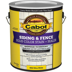 Cabot 0812 1gal Ultra-White Solid Color Acrylic Siding Stain-1PK