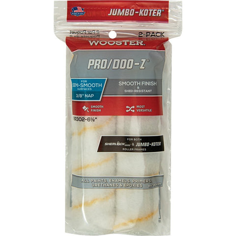 Wooster RR302 6-1/2 x 3/8 Nap Pro/Doo-z Jumbo-Koter Mini Roller Cover (2pk) LANC-147785