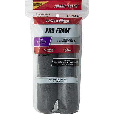 Wooster RR308 6-1/2 Pro Foam Jumbo-Koter Closed-End Mini Roller Cover (2pk)