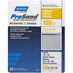 Norton 68159 9 x 11 180 ProSand Paper Sheets (3pk) LANC-149382