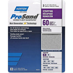Norton 68164 9 x 11 60 ProSand Paper Sheets (3pk) LANC-149388