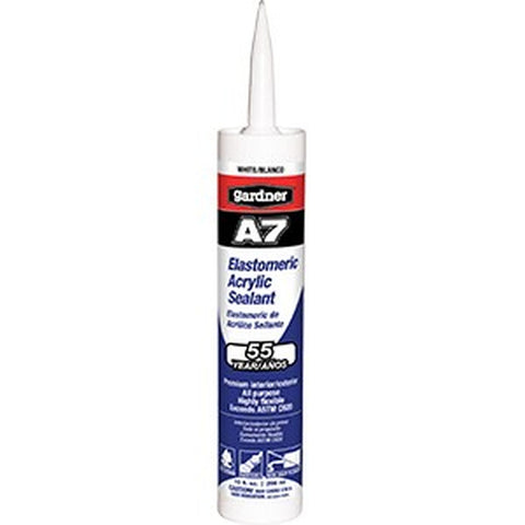 Gardner Gibson 7019-1-61 10oz White A7 Elastomeric Acrylic Sealant-12PK LANC-149448