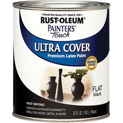 Rust-Oleum 1976502 qt Flat Black Ultra Cover Painters Touch Paint-1PK LANC-150259