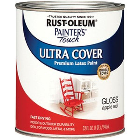 Rust-Oleum 1966502 qt Gloss Apple Red Ultra Cover Painters Touch Paint-1PK LANC-150261