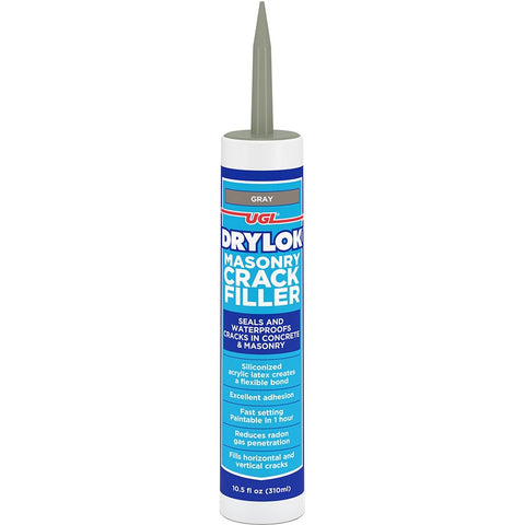 Drylok 30507 10.5oz Cartridge Gray Masonry Crack Filler-10PK