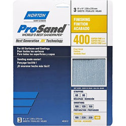 Norton 68156 9 x 11 400 ProSand Paper Sheets (3pk) LANC-151416