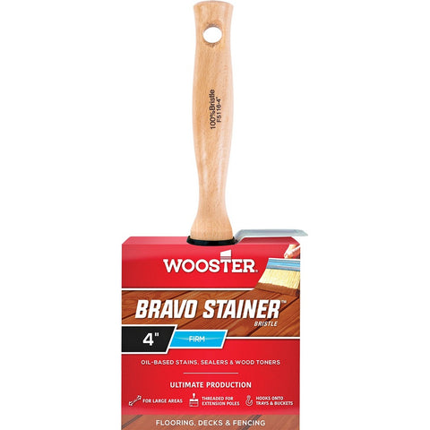 Wooster F5116 4 Bravo Stainer White China Bristle Stain Brush-1PK