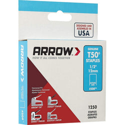 Arrow Fastener 508 1/2 12mm T50 Staples (1,250pk) LANC-154348