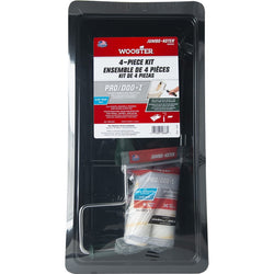 Wooster RR393 4-1/2 x 3/8 Nap Pro/Doo-Z Jumbo-Koter Mini Roller Kit (4pc)-1PK