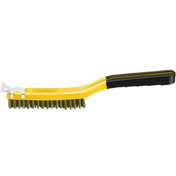 Allway SB319BB 3 x 19 Row Brass Wire Brush w/Scraper & Soft Grip Handle-1PK LANC-156912