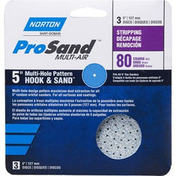 Norton 03232 5 P80C ProSand Multi-Air Cyclonic Paper H&L Vac Disc (3pk) LANC-157431