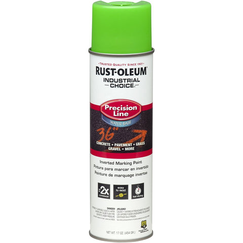 Rust-Oleum 203032 20oz Flourescent Green Water Base Industrial Choice Inverted Marking Spray-1PK LANC-157621