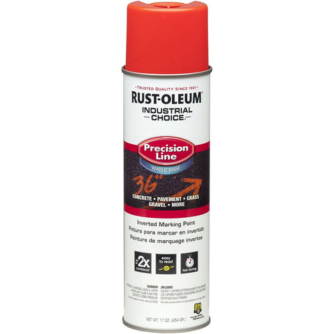 Rust-Oleum 203037 20oz Spray Flourescent Red/orange Water Base Industrial Choice Inverted Marking Spray-1PK LANC-157622
