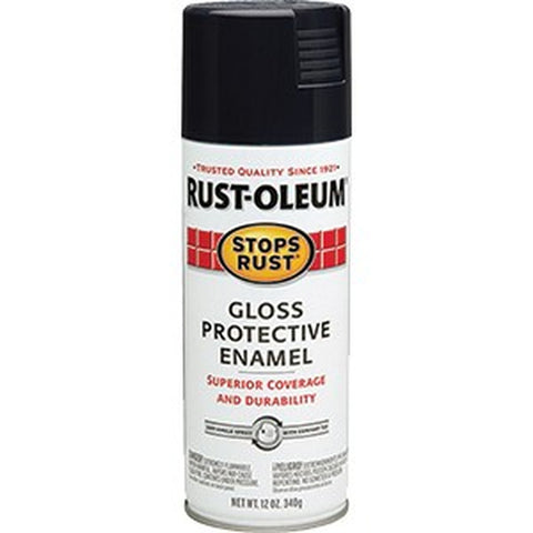 Rust-Oleum 7779830 12oz Gloss Black Stops Rust Spray Paint-1PK LANC-157947
