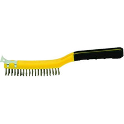 Hyde 46810 3 x 19 Straight Row Stainless Steel Wire Brush w/ Scraper Soft Grip-1PK LANC-161253