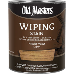 Old Masters 12804 qt Natural Walnut Wiping Stain Classics 240 VOC-1PK LANC-161468